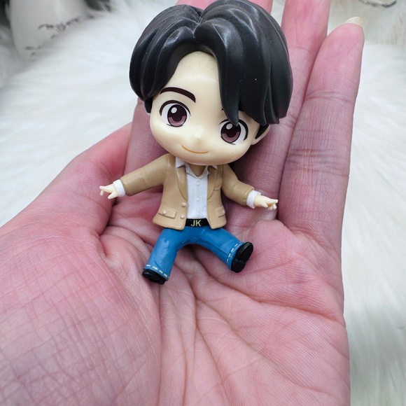 Cute Jungkook “JK” Figurine with Brown Jacket and Blue Pants - Picture 2 of 4